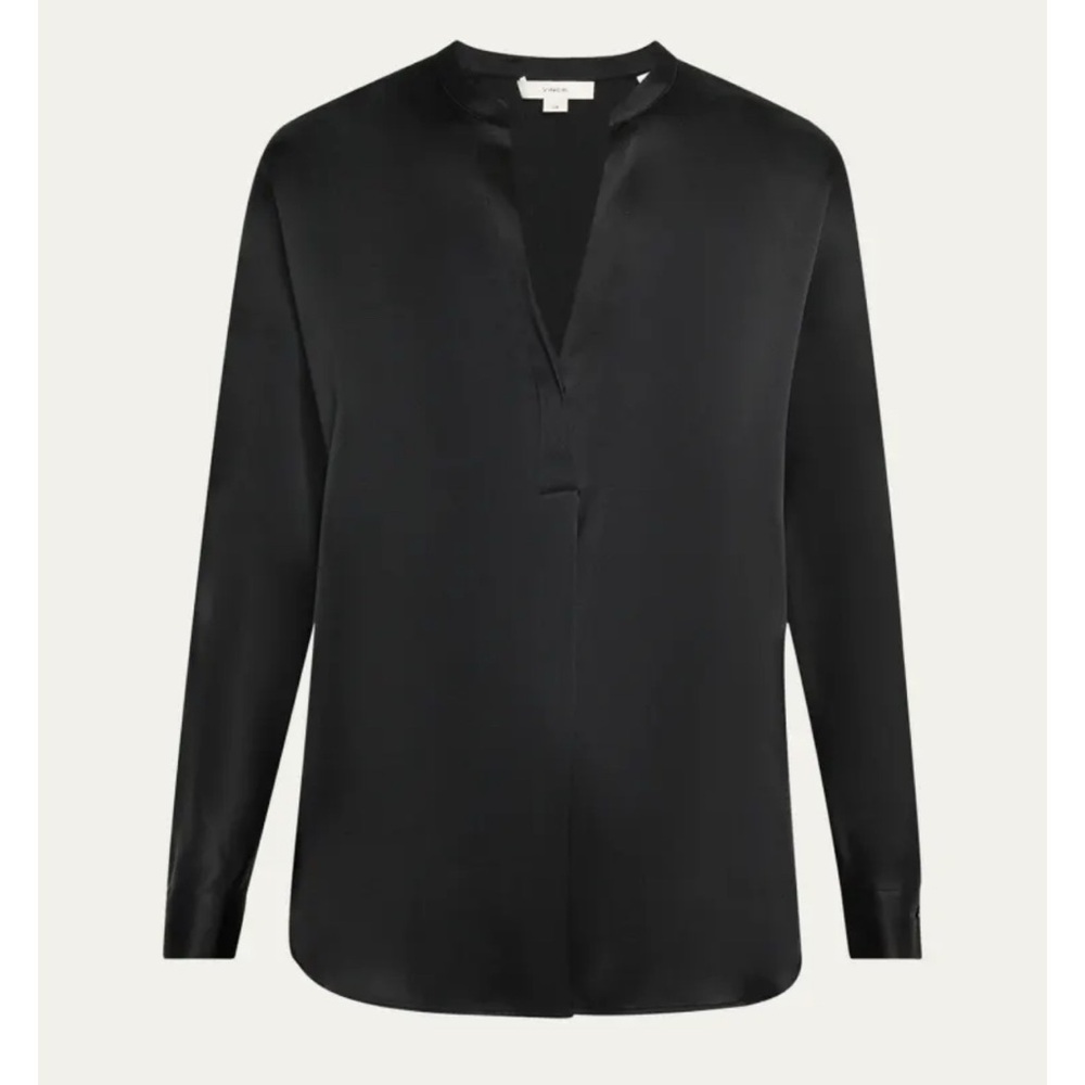 Vince Black Satin Blouse